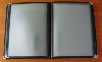 תפריט A4 כריכת סקאי