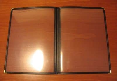 תפריט A4 כפול פתוח