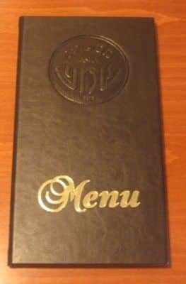 תפריט מעור כריכה קשה